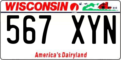 WI license plate 567XYN