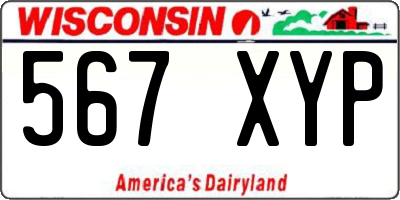 WI license plate 567XYP