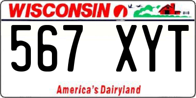 WI license plate 567XYT