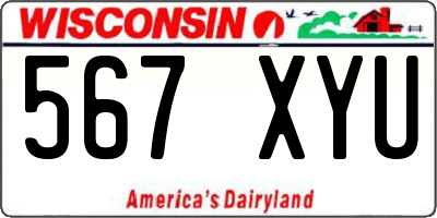 WI license plate 567XYU