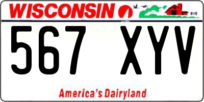 WI license plate 567XYV