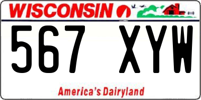 WI license plate 567XYW