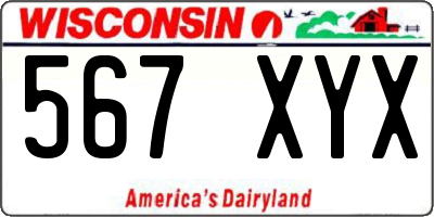 WI license plate 567XYX