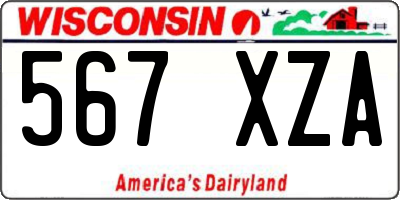 WI license plate 567XZA