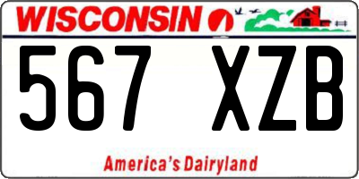 WI license plate 567XZB