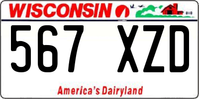 WI license plate 567XZD