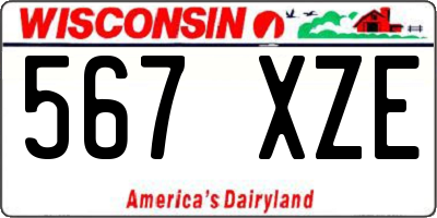 WI license plate 567XZE