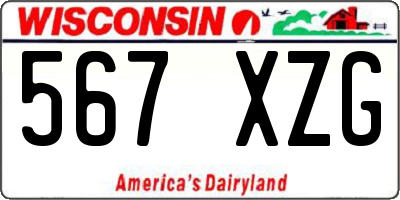 WI license plate 567XZG