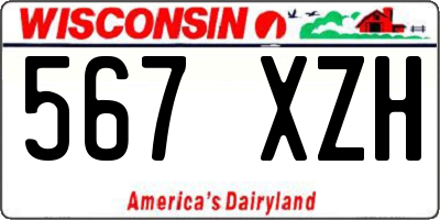 WI license plate 567XZH