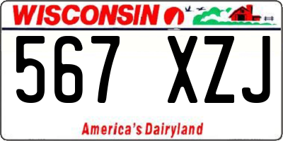 WI license plate 567XZJ
