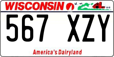 WI license plate 567XZY