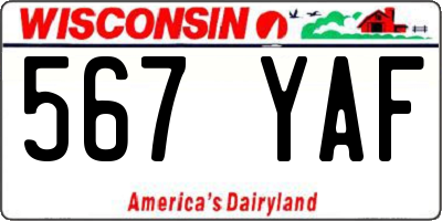 WI license plate 567YAF