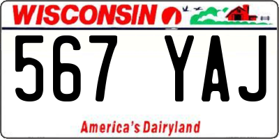 WI license plate 567YAJ