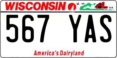 WI license plate 567YAS