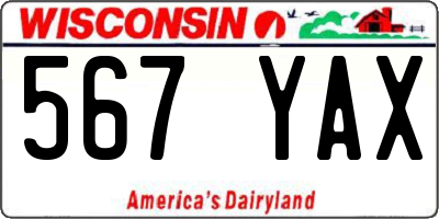 WI license plate 567YAX