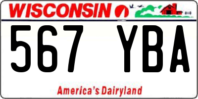 WI license plate 567YBA