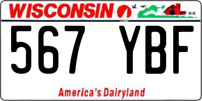 WI license plate 567YBF