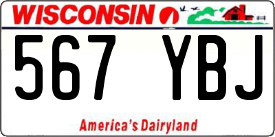 WI license plate 567YBJ