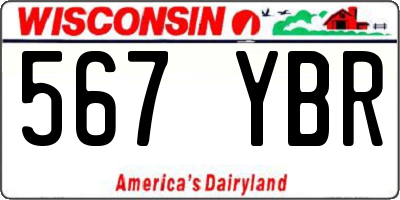 WI license plate 567YBR