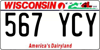 WI license plate 567YCY