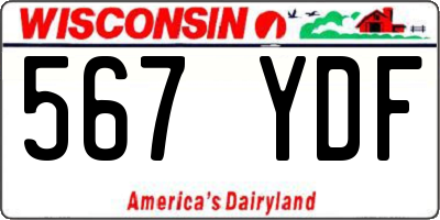 WI license plate 567YDF