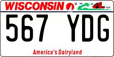 WI license plate 567YDG