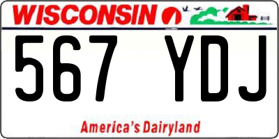 WI license plate 567YDJ