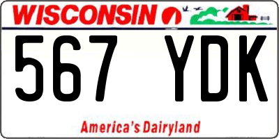 WI license plate 567YDK