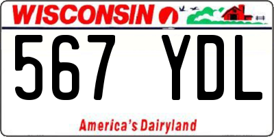 WI license plate 567YDL