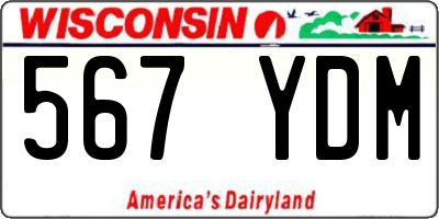 WI license plate 567YDM