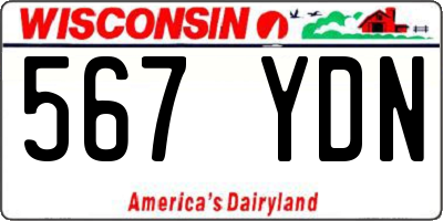 WI license plate 567YDN