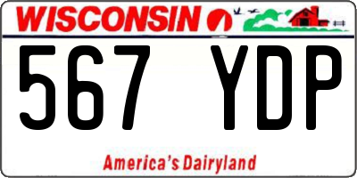 WI license plate 567YDP