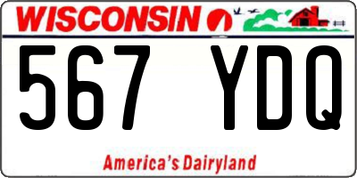 WI license plate 567YDQ