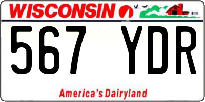 WI license plate 567YDR