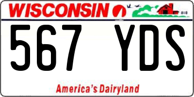 WI license plate 567YDS