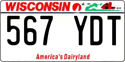 WI license plate 567YDT