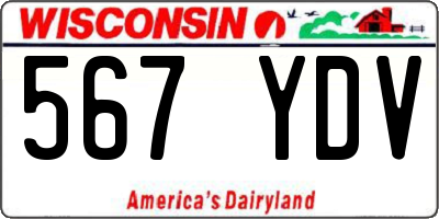 WI license plate 567YDV