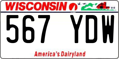 WI license plate 567YDW