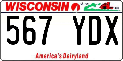 WI license plate 567YDX