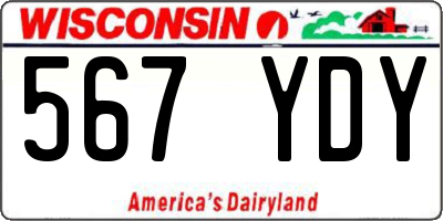 WI license plate 567YDY
