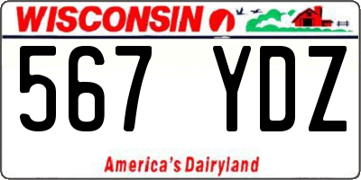 WI license plate 567YDZ