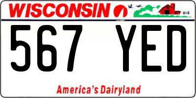 WI license plate 567YED