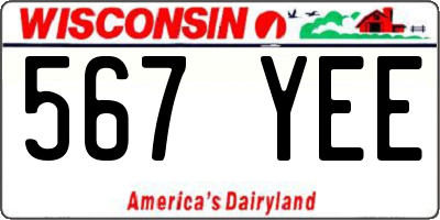 WI license plate 567YEE