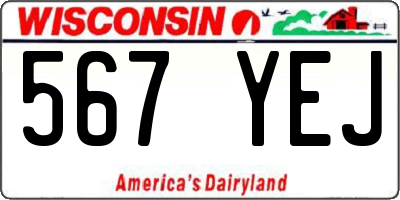 WI license plate 567YEJ