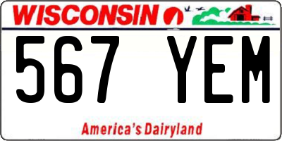 WI license plate 567YEM