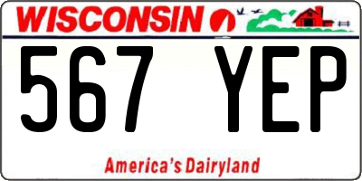 WI license plate 567YEP