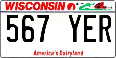 WI license plate 567YER
