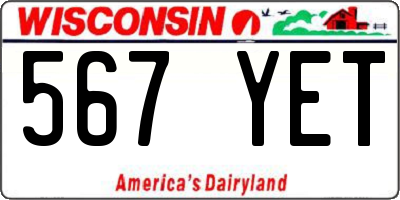 WI license plate 567YET