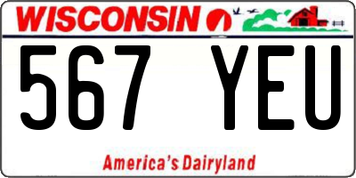 WI license plate 567YEU