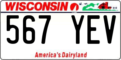 WI license plate 567YEV